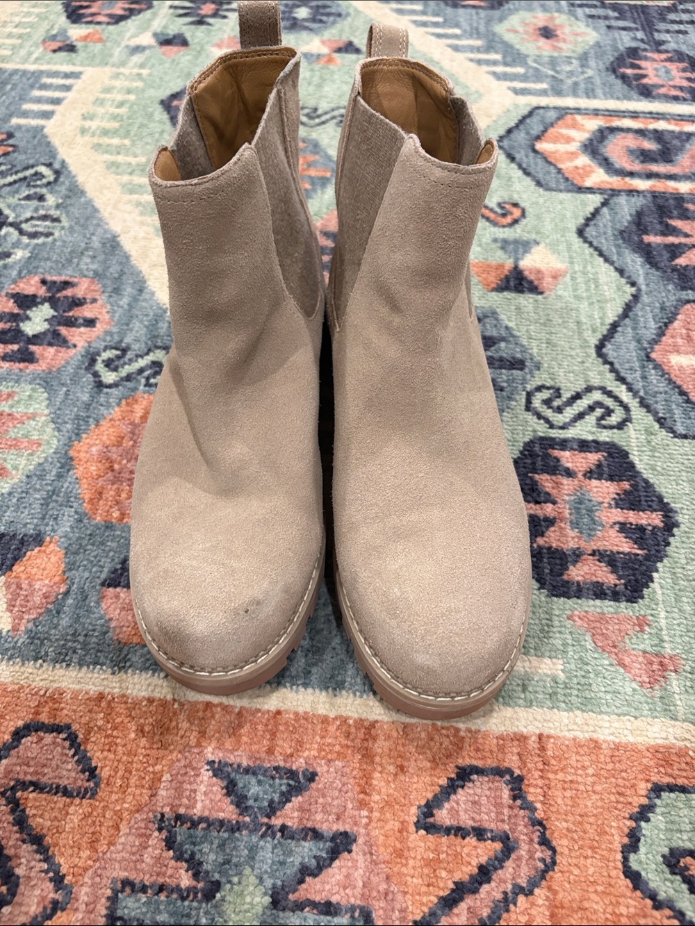 Crown Vintage Suede Ankle Booties in Taupe